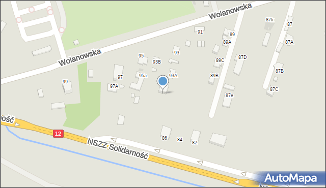 Radom, NSZZ Solidarność, 88a, mapa Radomia