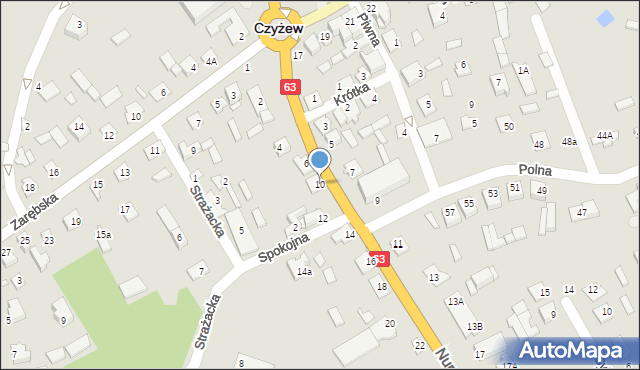 Czyżew, Nurska, 10, mapa Czyżew