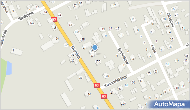 Czyżew, Nurska, 17B, mapa Czyżew