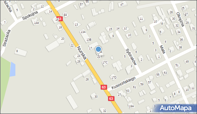 Czyżew, Nurska, 21, mapa Czyżew