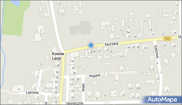 Kosów Lacki, Nurska, 4, mapa Kosów Lacki