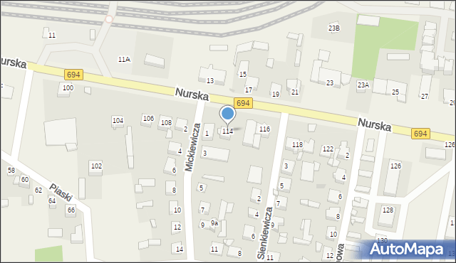 Małkinia Górna, Nurska, 114, mapa Małkinia Górna