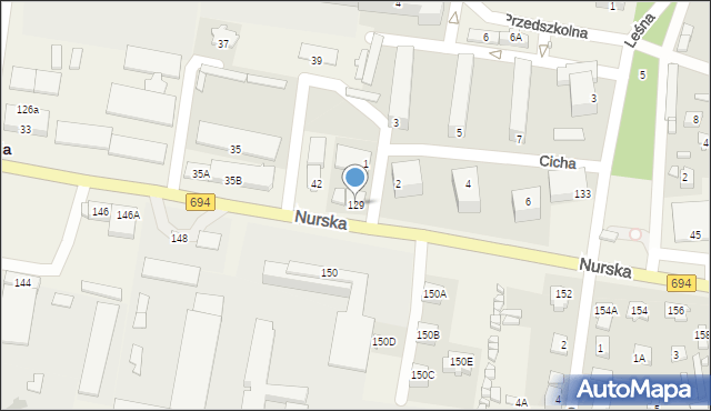 Małkinia Górna, Nurska, 129, mapa Małkinia Górna