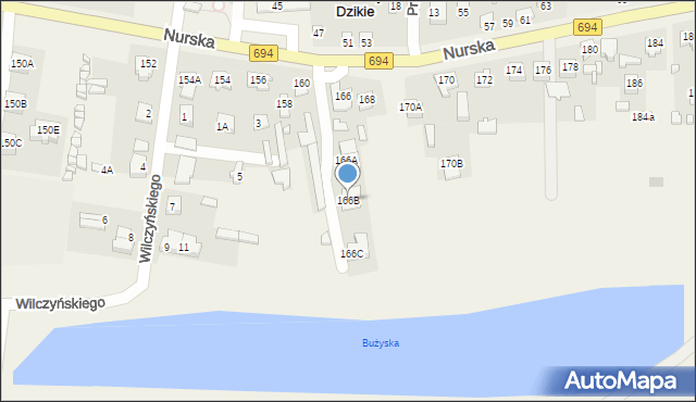 Małkinia Górna, Nurska, 166B, mapa Małkinia Górna