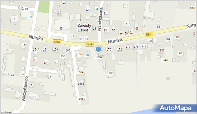 Małkinia Górna, Nurska, 170A, mapa Małkinia Górna