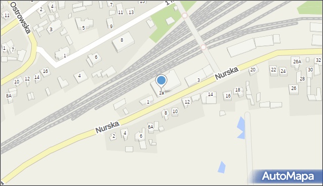 Małkinia Górna, Nurska, 1a, mapa Małkinia Górna