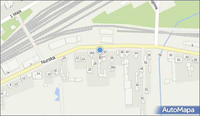 Małkinia Górna, Nurska, 30, mapa Małkinia Górna