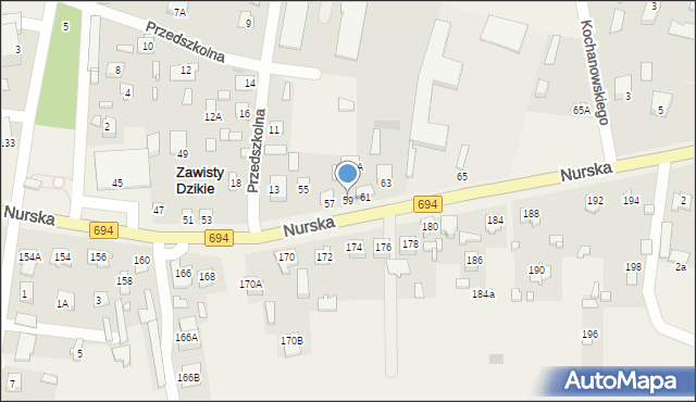 Małkinia Górna, Nurska, 59, mapa Małkinia Górna