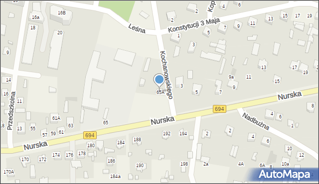 Małkinia Górna, Nurska, 65A, mapa Małkinia Górna