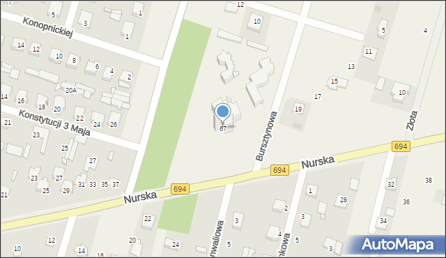 Małkinia Górna, Nurska, 67, mapa Małkinia Górna