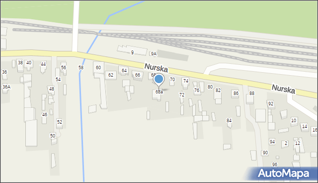 Małkinia Górna, Nurska, 68a, mapa Małkinia Górna