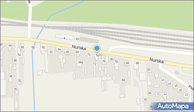 Małkinia Górna, Nurska, 74, mapa Małkinia Górna