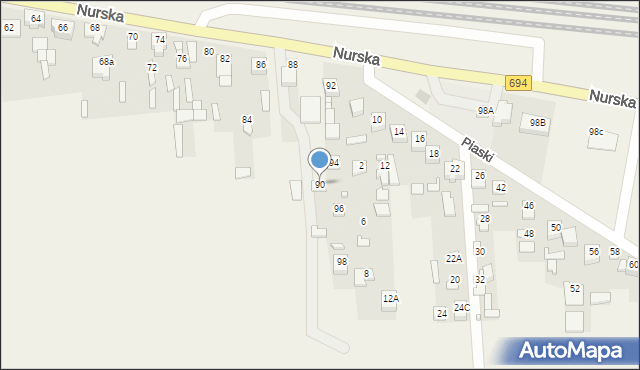 Małkinia Górna, Nurska, 90, mapa Małkinia Górna