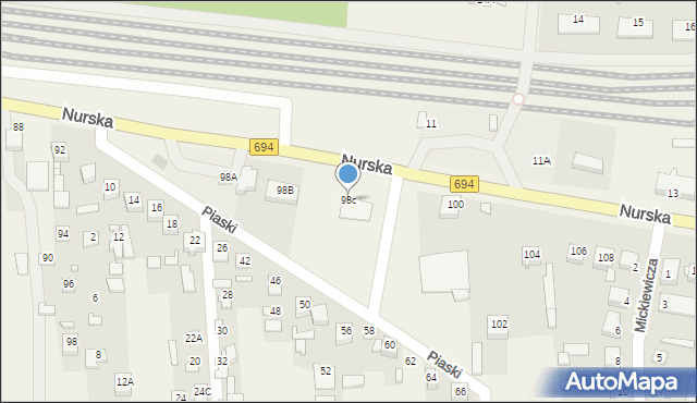 Małkinia Górna, Nurska, 98c, mapa Małkinia Górna