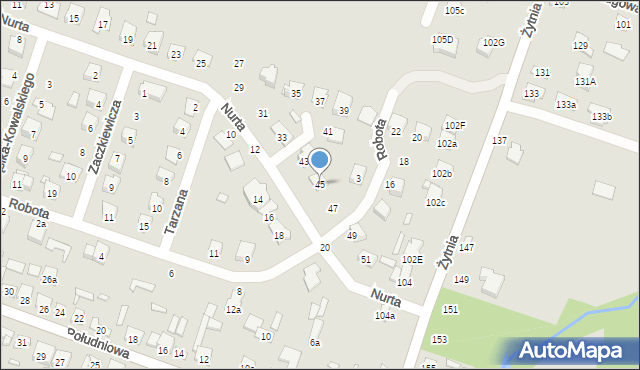 Starachowice, Nurta, mjr., 45, mapa Starachowic