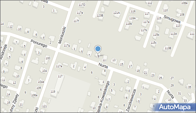 Starachowice, Nurta, mjr., 9, mapa Starachowic