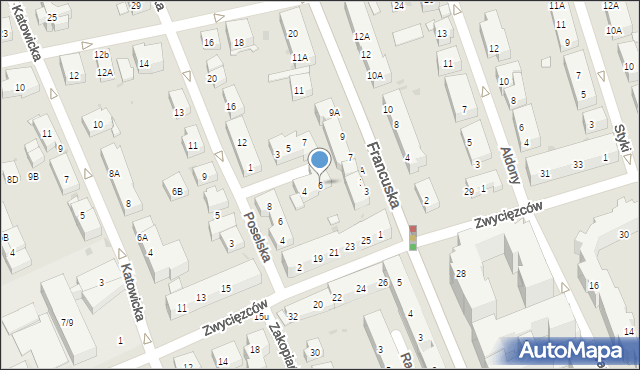 Warszawa, Nurska, 6, mapa Warszawy