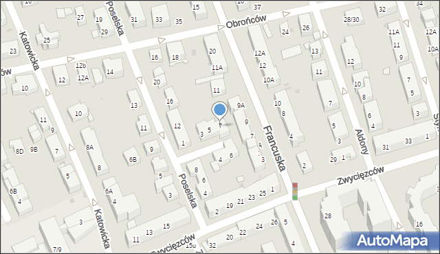 Warszawa, Nurska, 7, mapa Warszawy