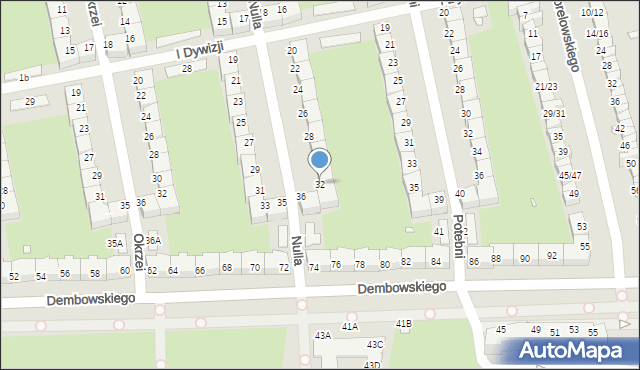 Wrocław, Nulla Franciszka, płk., 32, mapa Wrocławia