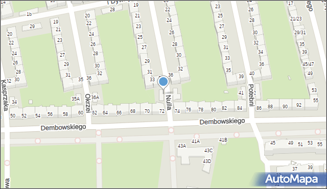 Wrocław, Nulla Franciszka, płk., 37, mapa Wrocławia