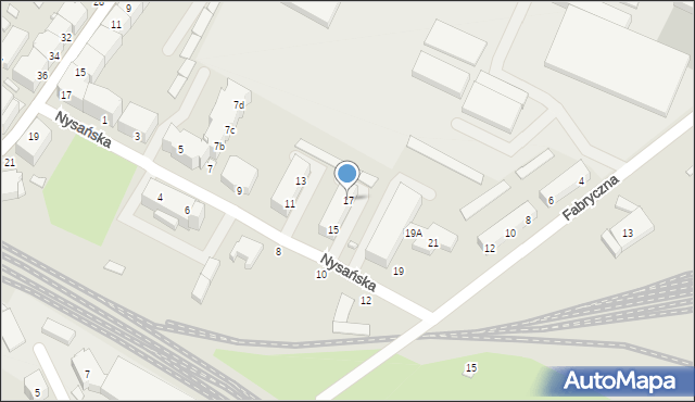 Brzeg, Nysańska, 17, mapa Brzeg