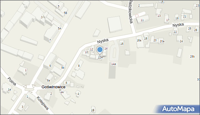 Goświnowice, Nyska, 12A, mapa Goświnowice