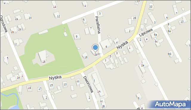 Opole, Nyska, 14, mapa Opola