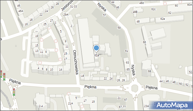 Wrocław, Nyska, 61a, mapa Wrocławia