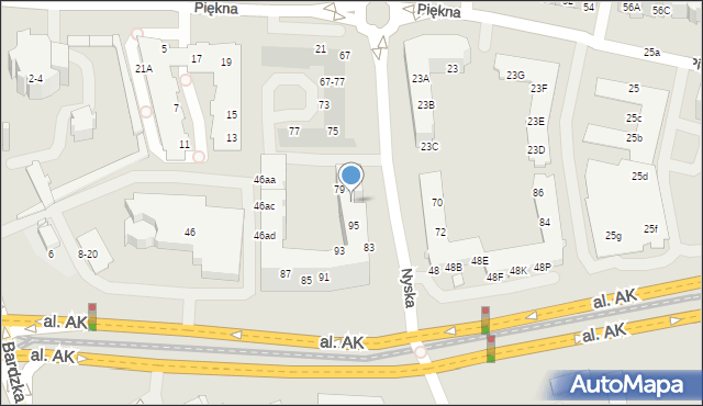 Wrocław, Nyska, 79b, mapa Wrocławia