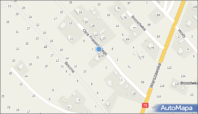 Brzozówka, o. Józefa Frassinettiego, 5, mapa Brzozówka