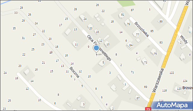 Brzozówka, o. Józefa Frassinettiego, 7, mapa Brzozówka