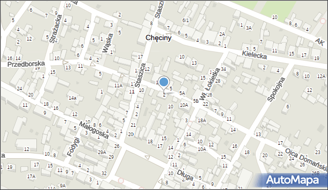 Chęciny, o. Czesława Domańskiego, 2, mapa Chęciny