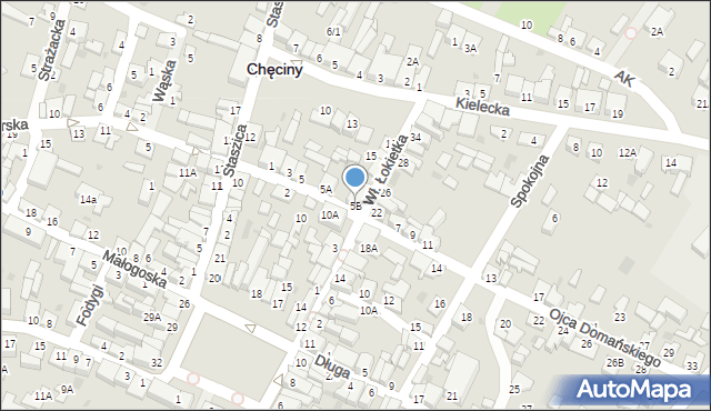 Chęciny, o. Czesława Domańskiego, 5B, mapa Chęciny