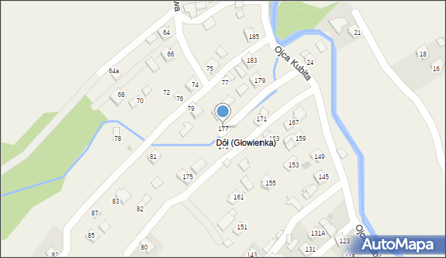 Głowienka, o. Anzelma Kubita, 177, mapa Głowienka