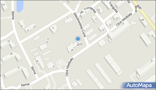 Jarocin, o. Serafina Niedbały, 20, mapa Jarocin