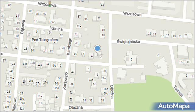 Kielce, o. Kolumbina Tomaszewskiego, 2a, mapa Kielc