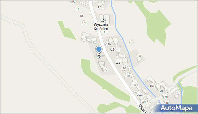 Krośnica, o. Leona, 75, mapa Krośnica