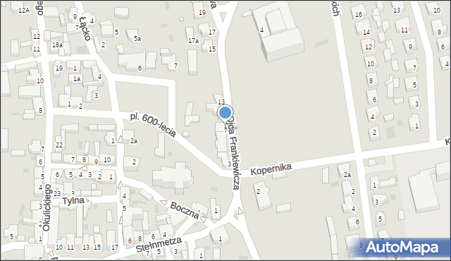 Osieczna, o. Edwarda Frankiewicza, 7, mapa Osieczna