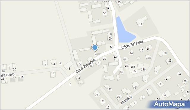 Palędzie, o. Mariana Żelazka, 7, mapa Palędzie