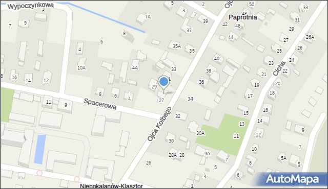 Paprotnia, o. Maksymiliana Marii Kolbego, 29a, mapa Paprotnia