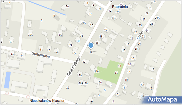 Paprotnia, o. Maksymiliana Marii Kolbego, 34, mapa Paprotnia