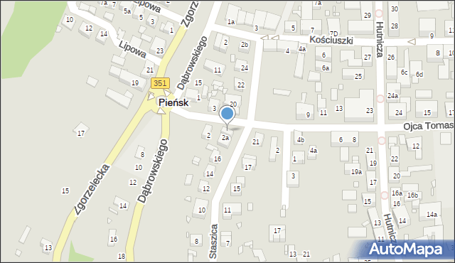 Pieńsk, o. Michała Tomaszka, 4, mapa Pieńsk