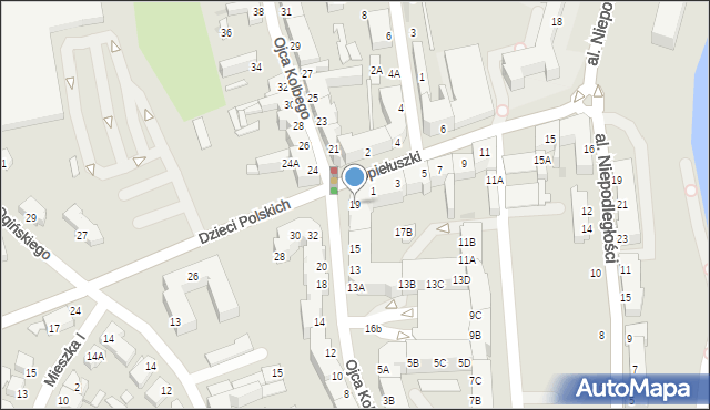 Piła, o. Maksymiliana Marii Kolbego, 19, mapa Piły
