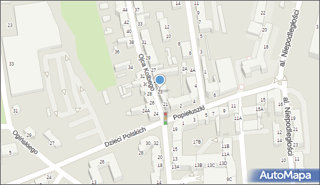 Piła, o. Maksymiliana Marii Kolbego, 23, mapa Piły