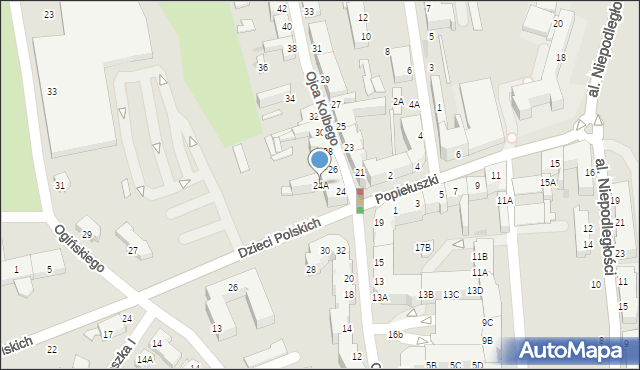 Piła, o. Maksymiliana Marii Kolbego, 24A, mapa Piły