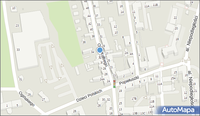 Piła, o. Maksymiliana Marii Kolbego, 32, mapa Piły