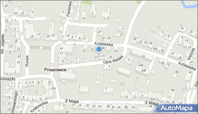 Proszowice, o. Rafała, 15, mapa Proszowice