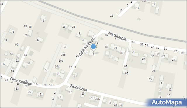 Rudawa, o. Maksymiliana Marii Kolbego, 3, mapa Rudawa