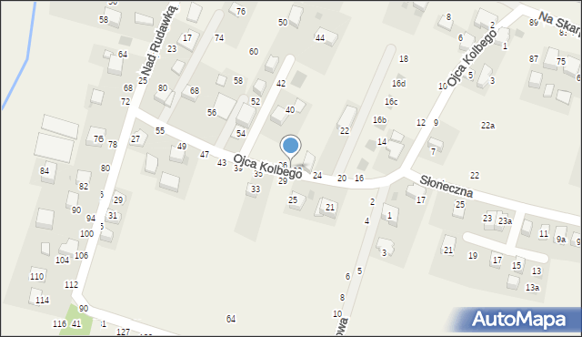 Rudawa, o. Maksymiliana Marii Kolbego, 34, mapa Rudawa
