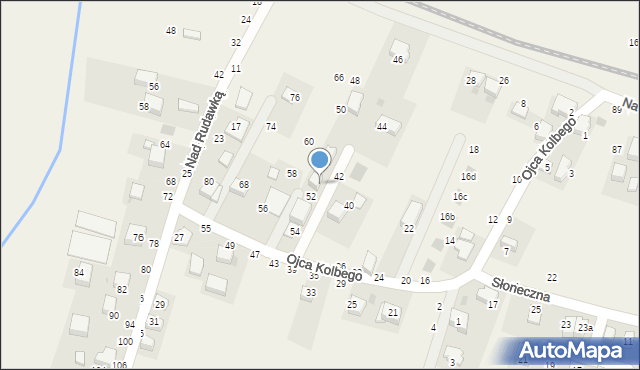 Rudawa, o. Maksymiliana Marii Kolbego, 52a, mapa Rudawa